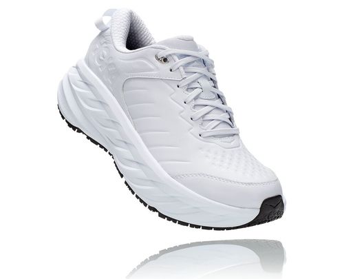 Men's Hoka One One Bondi Sr Road Running Shoes White / White | LDEQ61089