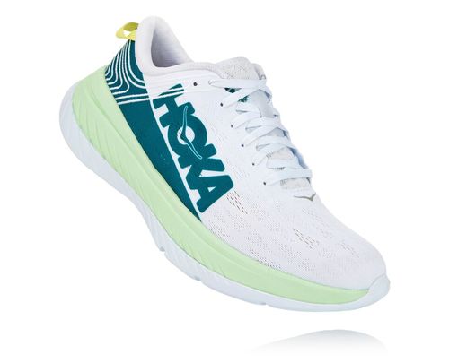 Men's Hoka One One Carbon X Road Running Shoes Green Ash / White | UVSZ30651
