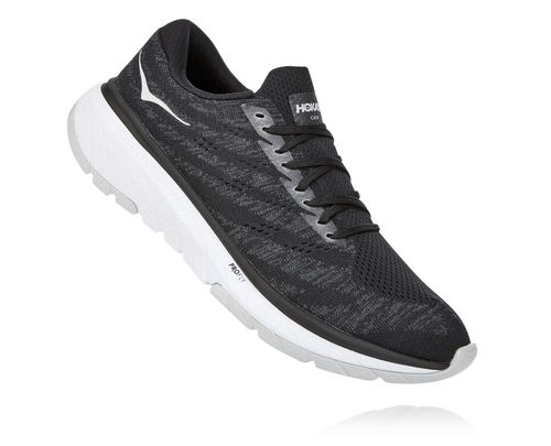 Men's Hoka One One Cavu 3 Road Running Shoes Black / White | VZBD94612