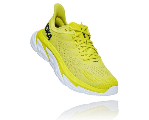 Men's Hoka One One Clifton Edge Road Running Shoes Citrus / White | ZJNL85702