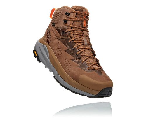 Men's Hoka One One Kaha GORE-TEX Hiking Boots Otter / Persimmon Orange | XWDE08519