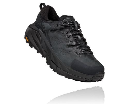 Men's Hoka One One Kaha Low GORE-TEX Hiking Boots Black / Charcoal Gray | HLJO56721