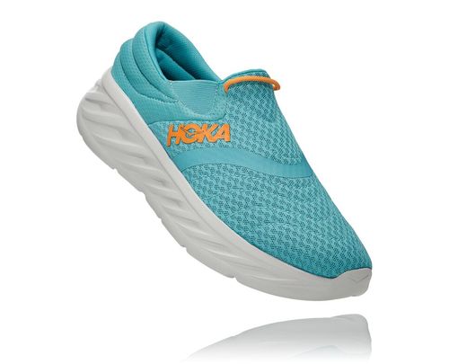 Men's Hoka One One Ora Recovery Shoe 2 Sandals Aquarelle / Blazing Orange | NQOI07182