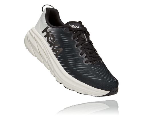 Men's Hoka One One Rincon 3 Road Running Shoes Black / White | IBPZ38172