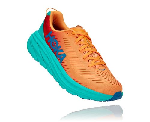 Men's Hoka One One Rincon 3 Road Running Shoes Blazing Orange / Fiesta | KJXB31290