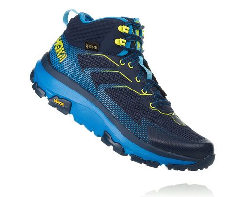 Men's Hoka One One Toa GORE-TEX Hiking Boots Black Iris / Blue | YHVR23068