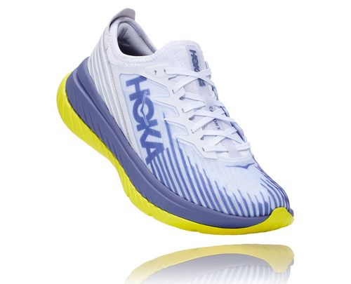 Unisex Hoka One One Carbon X-SPE Road Running Shoes White / Blue Ice | ZGUF54921