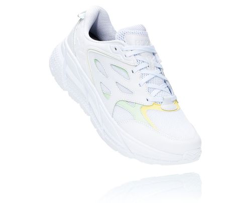 Unisex Hoka One One Clifton L Road Running Shoes White / Green Ash | COUZ93864