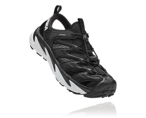 Unisex Hoka One One Hopara Hiking Sandals Black / White | SPLZ26380