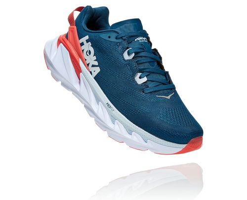 Women's Hoka One One Elevon 2 Road Running Shoes Moroccan Blue / Hot Coral | CYJK48917