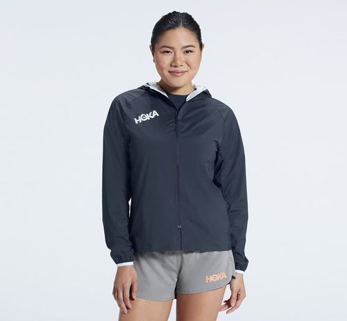Women's Hoka One One Full-Zip Wind Jackets Outerspace | UFCP51370