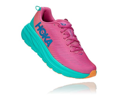 Women's Hoka One One Rincon 3 Road Running Shoes Phlox Pink / Atlantis | MVFP45610