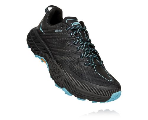 Women's Hoka One One Speedgoat 4 GORE-TEX Trail Running Shoes Anthracite / Dark Gull Grey | ZKYQ73068