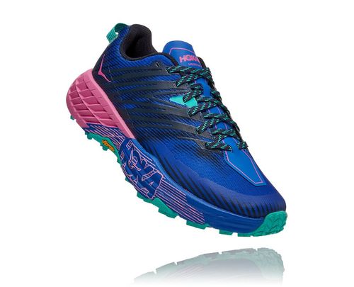 Women's Hoka One One Speedgoat 4 Trail Running Shoes Dazzling Blue / Phlox Pink | JCIH24063