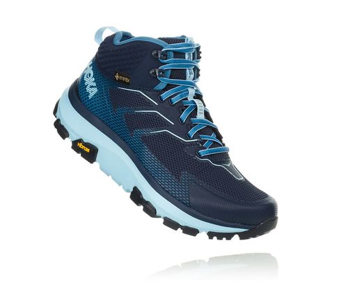 Women's Hoka One One Toa GORE-TEX Hiking Boots Black Iris / Aquamarine | PKRC76025