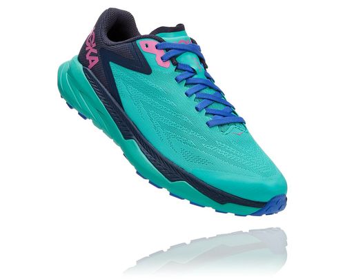 Women's Hoka One One Zinal Trail Running Shoes Atlantis / Outer Space | UFEH03746