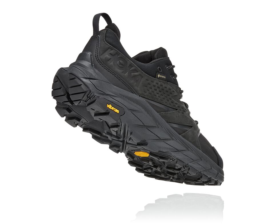 Men's Hoka One One Anacapa Low GORE-TEX Hiking Boots Black / Black | ASVL37895