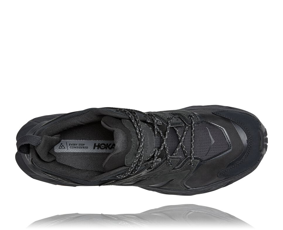 Men's Hoka One One Anacapa Low GORE-TEX Hiking Boots Black / Black | XVCJ21967