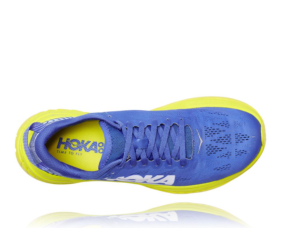 Men's Hoka One One Carbon X Road Running Shoes Amparo Blue / Evening Primrose | TSCF13065