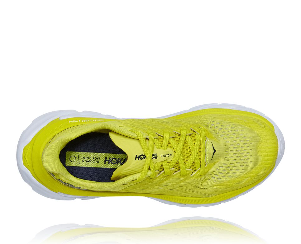 Men's Hoka One One Clifton Edge Road Running Shoes Citrus / White | ZJNL85702