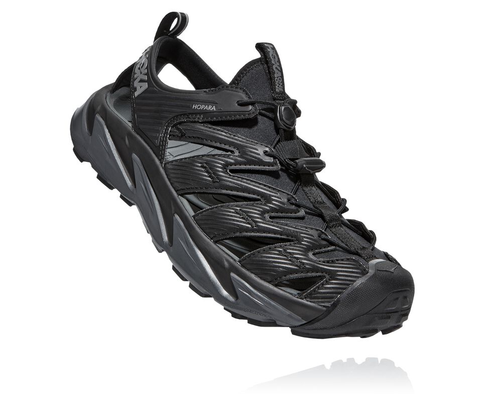 Men\'s Hoka One One Hopara Hiking Boots Black / Dark Shadow | KMRZ02956