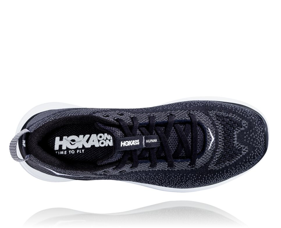 Men's Hoka One One Hupana Flow Road Running Shoes Black / Dark Shadow | GDSF06273