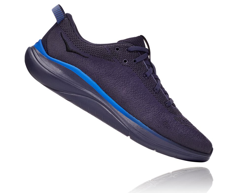 Men's Hoka One One Hupana Flow Road Running Shoes Deep Well / Odyssey Grey | PTOR48125
