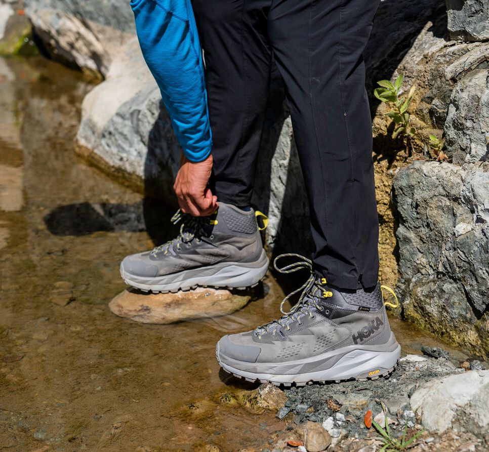 Men's Hoka One One Kaha GORE-TEX Hiking Boots Charcoal Gray / Green Sheen | ACYO67485