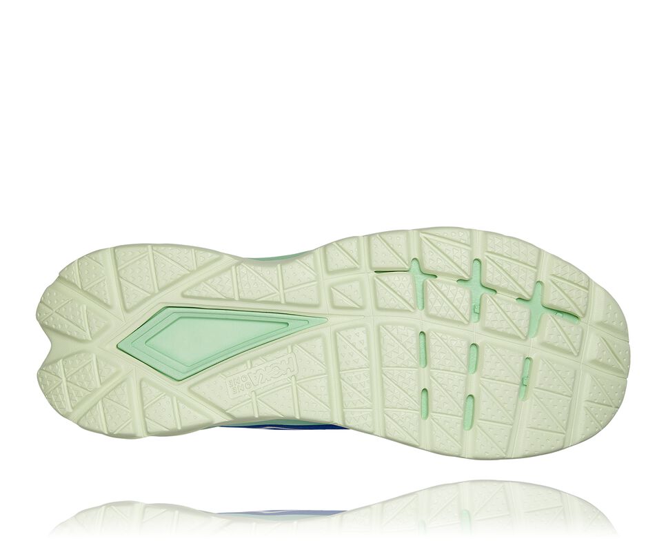 Men's Hoka One One Mach 4 Road Running Shoes Dazzling Blue / Green Ash | AWTV40163