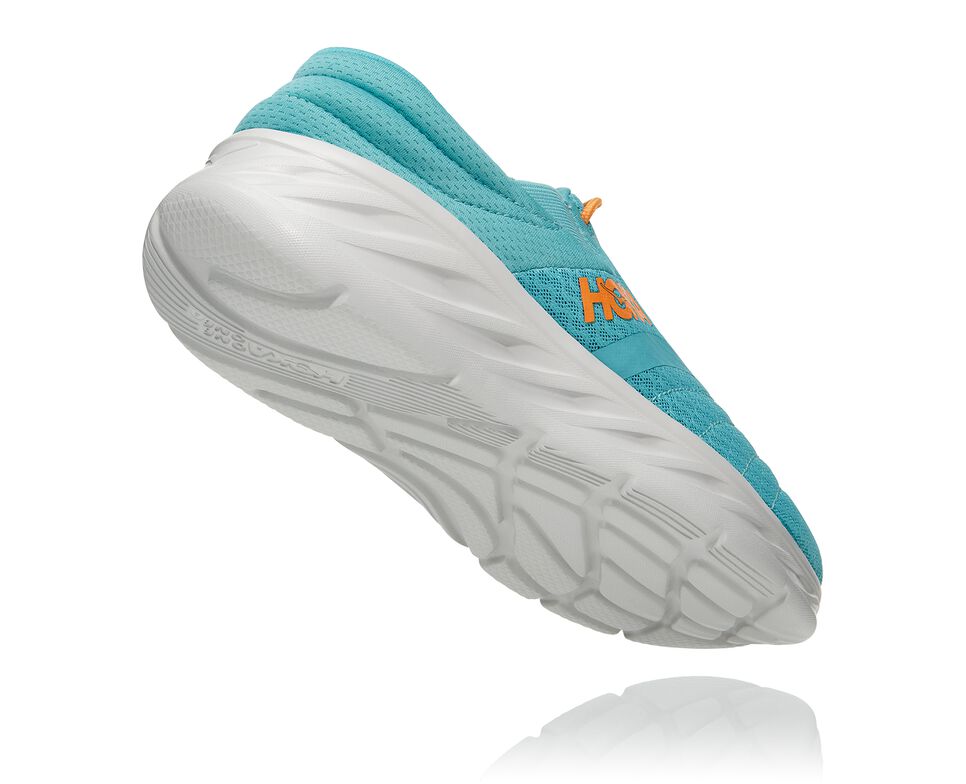 Men's Hoka One One Ora Recovery Shoe 2 Sandals Aquarelle / Blazing Orange | BNXE84203