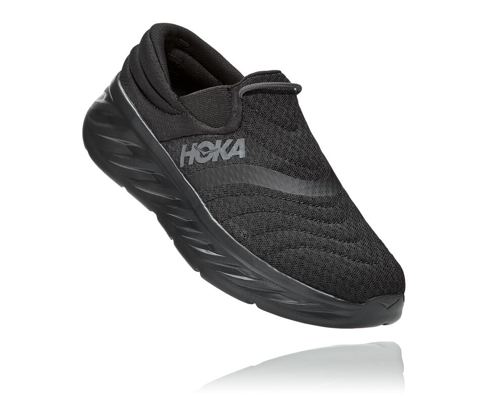 Men\'s Hoka One One Ora Recovery Shoe 2 Sandals Black / Black | VQOP46589