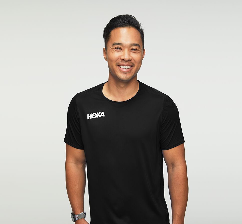 Men's Hoka One One Performance Short Sleeve T Shirts Black | QGYF87041