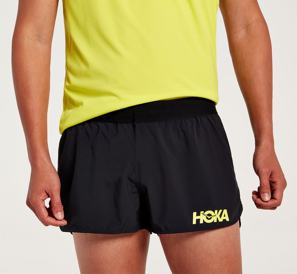 Men\'s Hoka One One Performance Woven 2" Short Shorts Black | GFPC20517