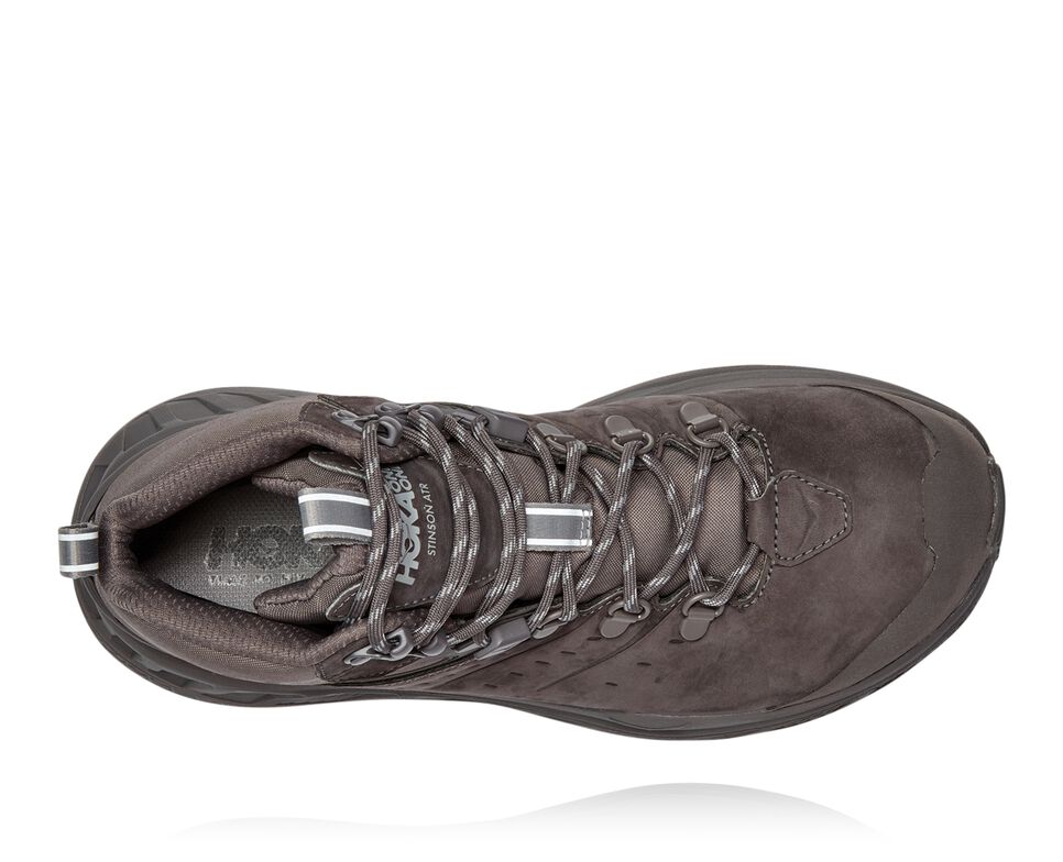 Men's Hoka One One Stinson Mid GORE-TEX Hiking Boots Dark Gull Grey / Drizzle | QKDY16823