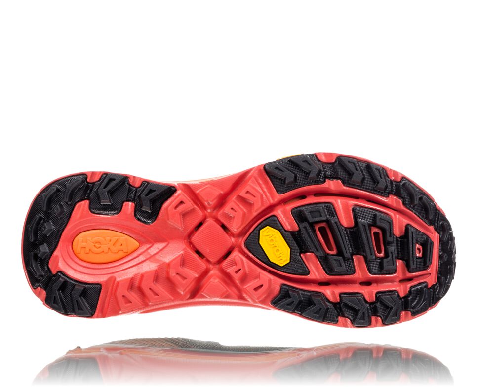 Women's Hoka One One EVO Mafate 2 Trail Running Shoes Black / Poppy Red | SFLN45823