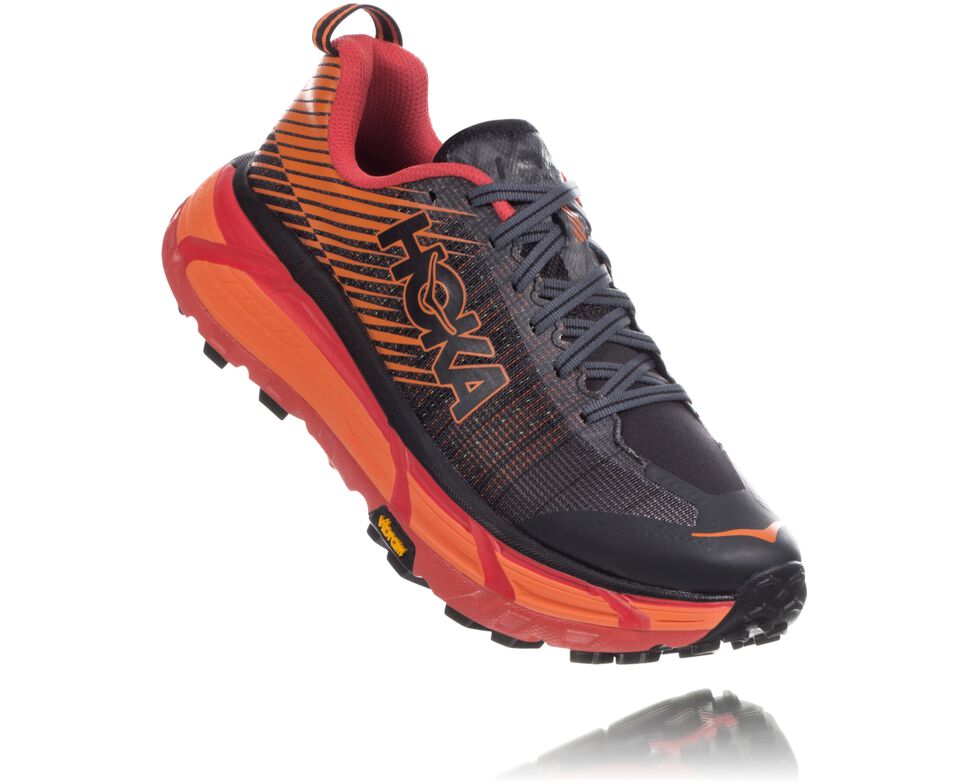 Women\'s Hoka One One EVO Mafate 2 Trail Running Shoes Black / Poppy Red | SFLN45823