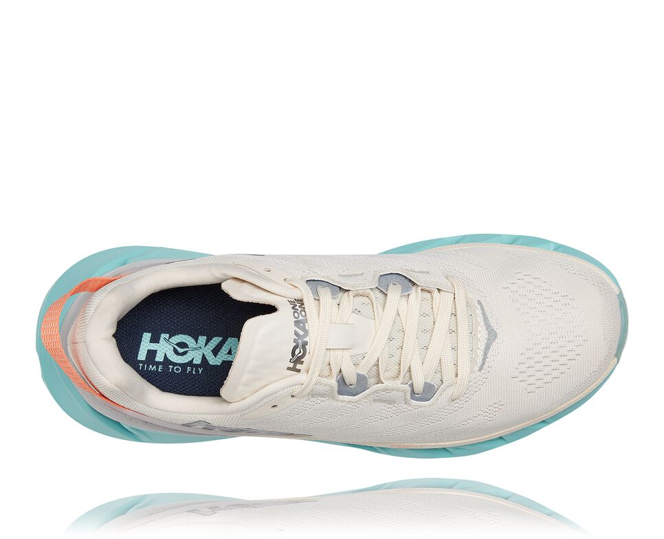 Women's Hoka One One Elevon 2 Road Running Shoes Eggnog / Eggshell Blue | JYQH79314