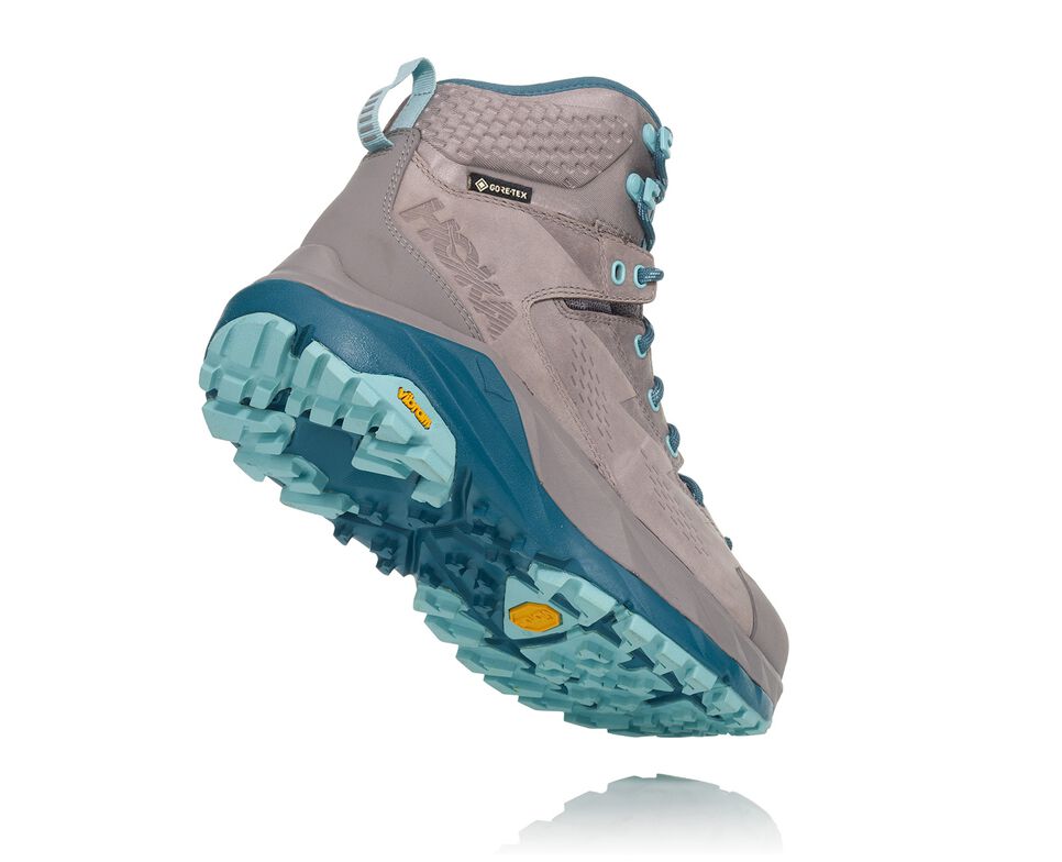 Women's Hoka One One Kaha GORE-TEX Hiking Boots Frost Gray / Aqua Haze | LEVX93527