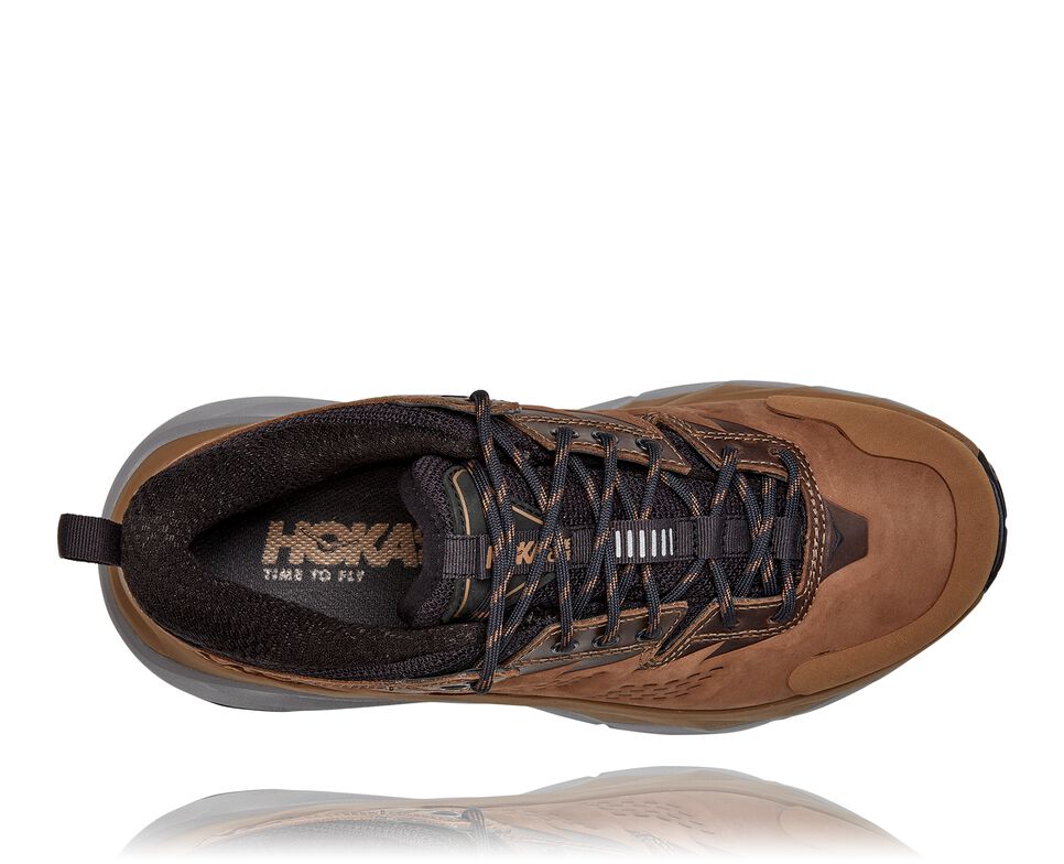 Women's Hoka One One Kaha Low GORE-TEX Hiking Boots Otter / Black | CSXQ23194