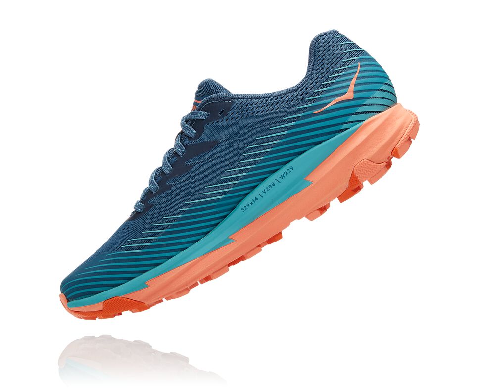 Women's Hoka One One Torrent 2 Trail Running Shoes Real Teal / Cantaloupe | ZPYW21659