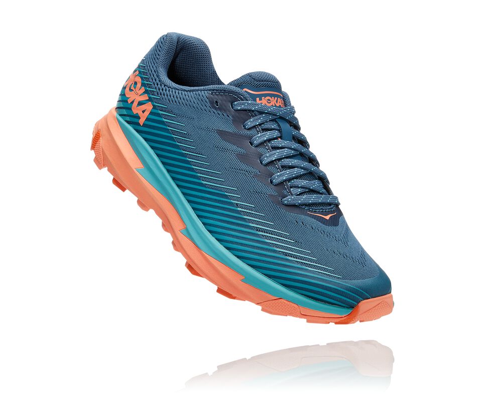 Women\'s Hoka One One Torrent 2 Trail Running Shoes Real Teal / Cantaloupe | ZPYW21659