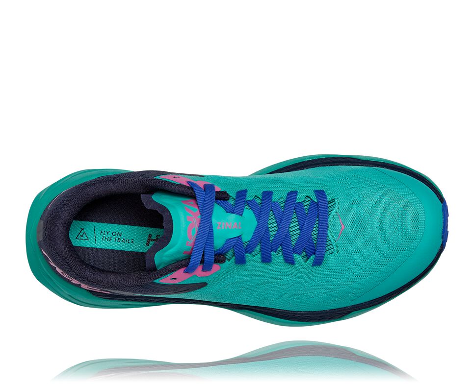 Women's Hoka One One Zinal Trail Running Shoes Atlantis / Outer Space | UFEH03746